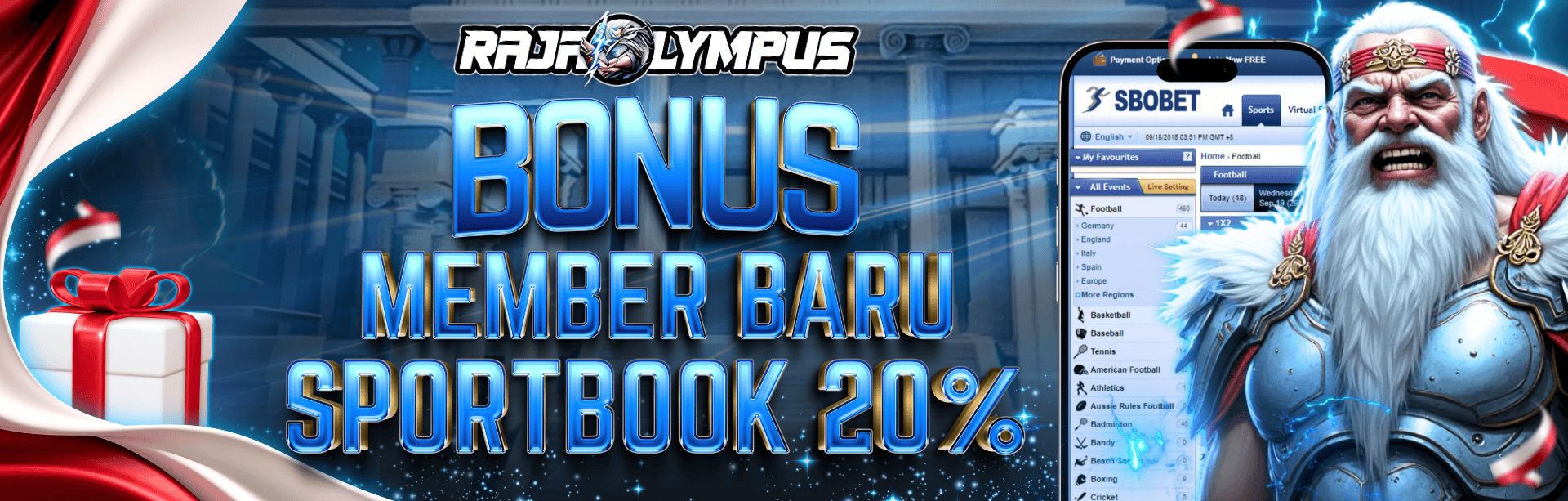 BONUS NEW MEMBER 20% (Sportbook)